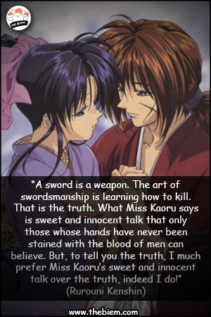 Himura Kenshin and Kamiya Kaoru - anime love quotes