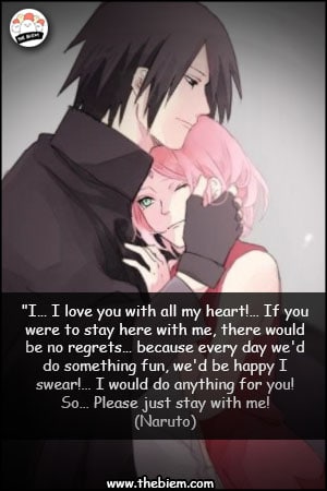 Sakura and Sasuke - anime love quotes